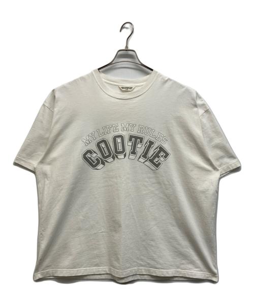 COOTIE PRODUCTIONS（クーティープロダクツ）COOTIE PRODUCTIONS (クーティープロダクツ) カレッジロゴプリントオーバーサイズTシャツ ホワイト サイズ:Lの古着・服飾アイテム