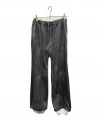 TAAKKターク）の古着「LEATHER LIKE TROUSERS」｜ブラック