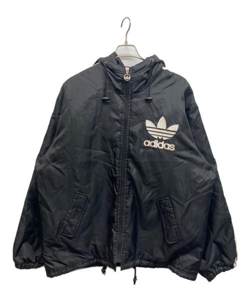 adidas（アディダス）adidas (アディダス) デカトレフォイルロゴナイロンジャケット ブラック サイズ:Lの古着・服飾アイテム
