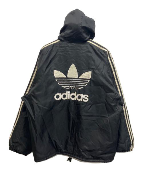 adidas（アディダス）adidas (アディダス) デカトレフォイルロゴナイロンジャケット ブラック サイズ:Lの古着・服飾アイテム