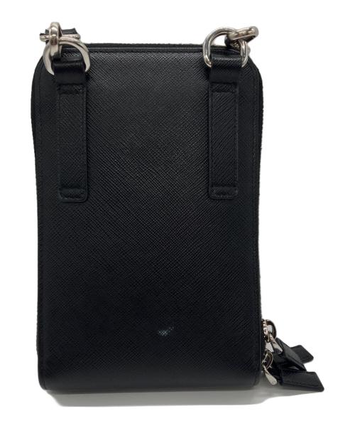 PRADA（プラダ）PRADA (プラダ) サフィアーノレザー スマートフォンケース ブラックの古着・服飾アイテム