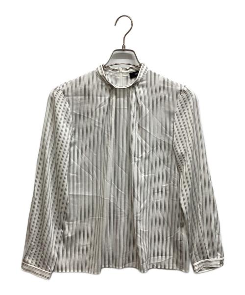 UNTITLED（アンタイトル）UNTITLED (アンタイトル) ストライプ スタンドカラーブラウス ホワイト サイズ:2の古着・服飾アイテム