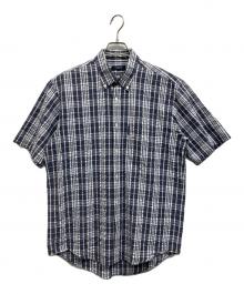 BURBERRY LONDON（バーバリーロンドン）の古着「シアーサッカーチェックシャツ」｜ブルー