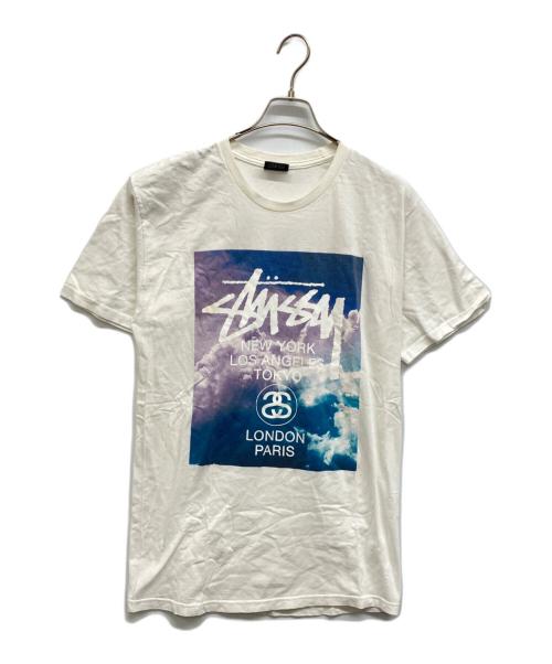stussy（ステューシー）stussy (ステューシー) クラウドフォトワールドツアーtシャツ ホワイト サイズ:Mの古着・服飾アイテム