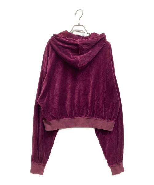 stussy（ステューシー）stussy (ステューシー) ロゴ刺繍ベロアパーカー パープル サイズ:Sの古着・服飾アイテム