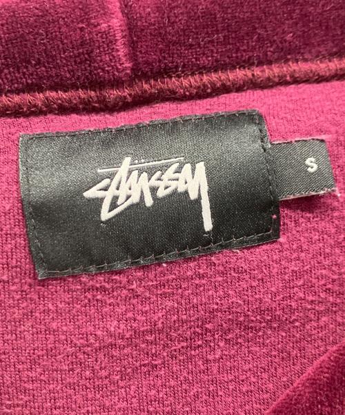 stussy（ステューシー）stussy (ステューシー) ロゴ刺繍ベロアパーカー パープル サイズ:Sの古着・服飾アイテム