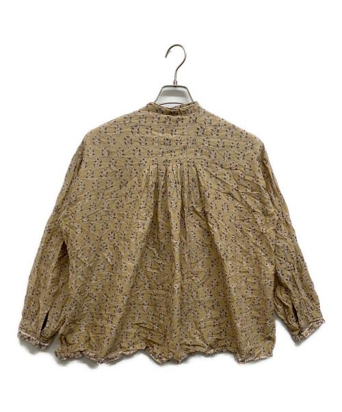 maison de soil（メゾンドソイル）maison de soil (メゾンドソイル) フラワーブロックプリント ブラウス ベージュ サイズ:Sの古着・服飾アイテム