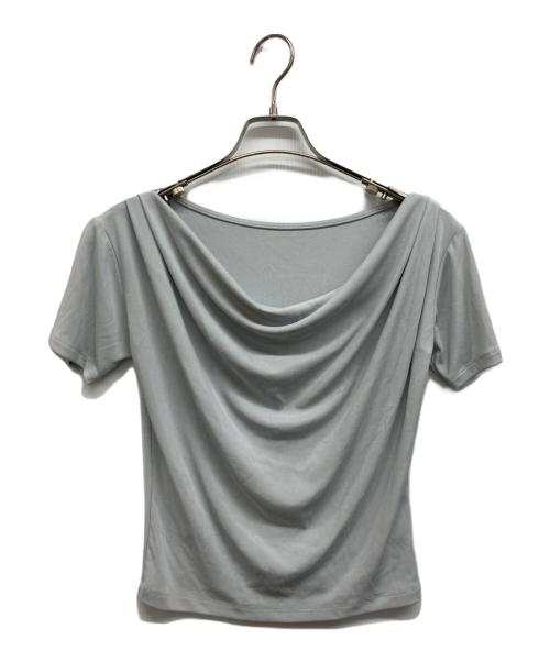 FRAY ID（フレイ アイディー）FRAY ID (フレイ アイディー) ドレープネックオフショルカットソー スカイブルー サイズ:Freeの古着・服飾アイテム