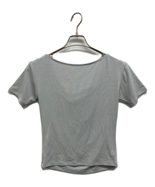 FRAY ID（フレイ アイディー）FRAY ID (フレイ アイディー) ドレープネックオフショルカットソー スカイブルー サイズ:Freeの古着・服飾アイテム