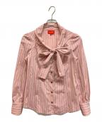 Vivienne Westwood RED LABELヴィヴィアンウエストウッドレッドレーベル）の古着「オーブ刺繍ボウタイブラウス」｜ピンク