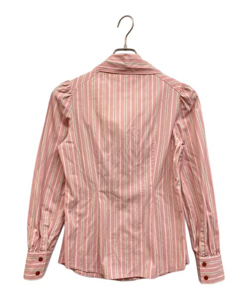 Vivienne Westwood RED LABEL（ヴィヴィアンウエストウッドレッドレーベル）Vivienne Westwood RED LABEL (ヴィヴィアンウエストウッドレッドレーベル) オーブ刺繍ボウタイブラウス ピンク サイズ:2の古着・服飾アイテム