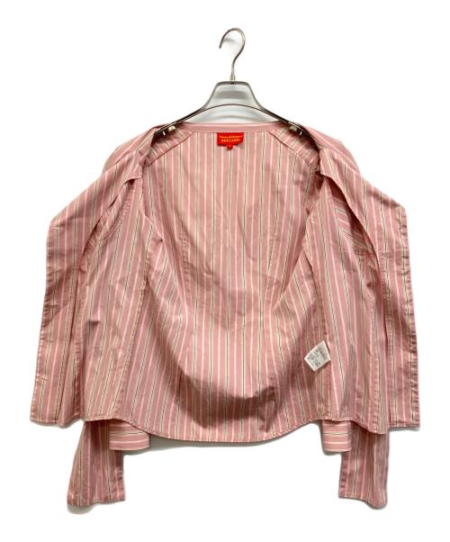 Vivienne Westwood RED LABEL（ヴィヴィアンウエストウッドレッドレーベル）Vivienne Westwood RED LABEL (ヴィヴィアンウエストウッドレッドレーベル) オーブ刺繍ボウタイブラウス ピンク サイズ:2の古着・服飾アイテム