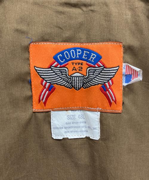 cooper（クーパー）cooper (クーパー) COOPER A-2レザージャケット ブラウン サイズ:48Lの古着・服飾アイテム