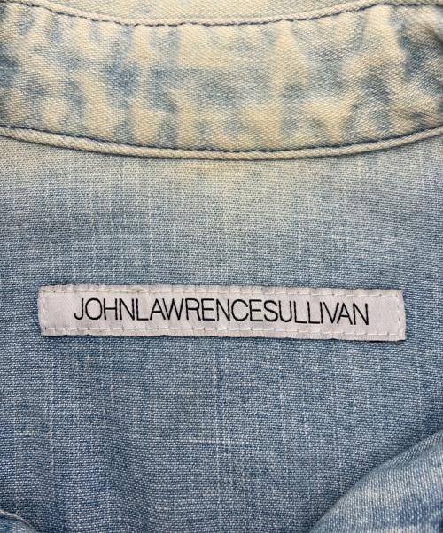JOHN LAWRENCE SULLIVAN（ジョン ローレンス サリバン）JOHN LAWRENCE SULLIVAN (ジョン ローレンス サリバン) レザーエルボーパッチデニムシャツ ブルー サイズ:38の古着・服飾アイテム