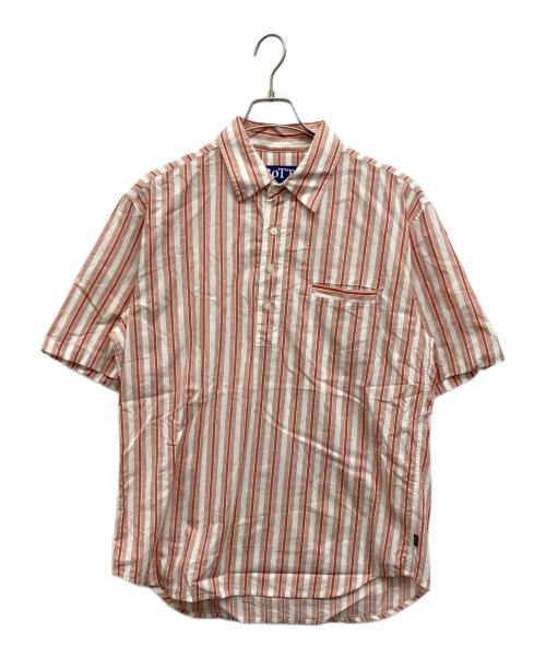 BoTT（ボット）BoTT (ボット) ストライプシャツ レッド サイズ:Lの古着・服飾アイテム