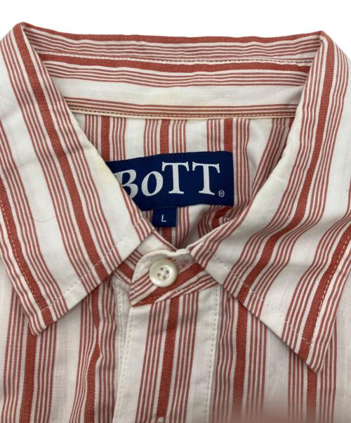 BoTT（ボット）BoTT (ボット) ストライプシャツ レッド サイズ:Lの古着・服飾アイテム