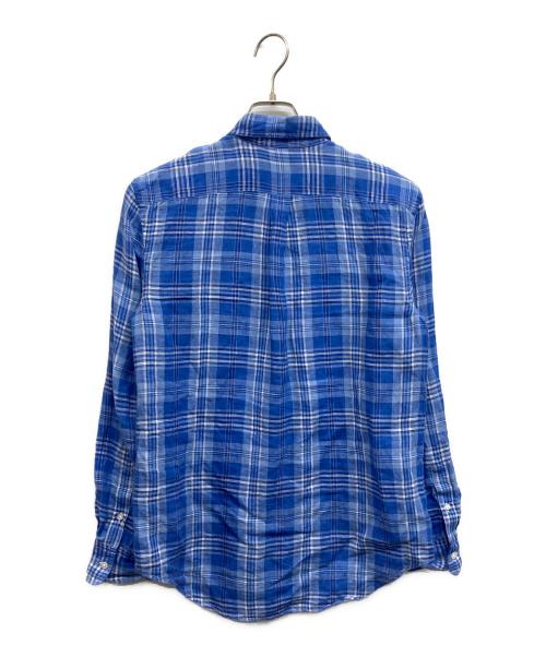POLO RALPH LAUREN（ポロ・ラルフローレン）POLO RALPH LAUREN (ポロ・ラルフローレン) リネンチェックシャツ ブルー サイズ:Sの古着・服飾アイテム