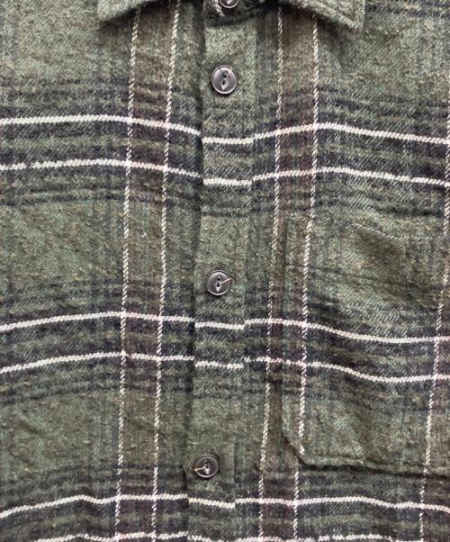 DIESEL（ディーゼル）DIESEL (ディーゼル) バックテープデザインウールシャツ グリーン サイズ:XSの古着・服飾アイテム