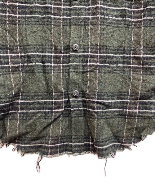 DIESEL（ディーゼル）DIESEL (ディーゼル) バックテープデザインウールシャツ グリーン サイズ:XSの古着・服飾アイテム