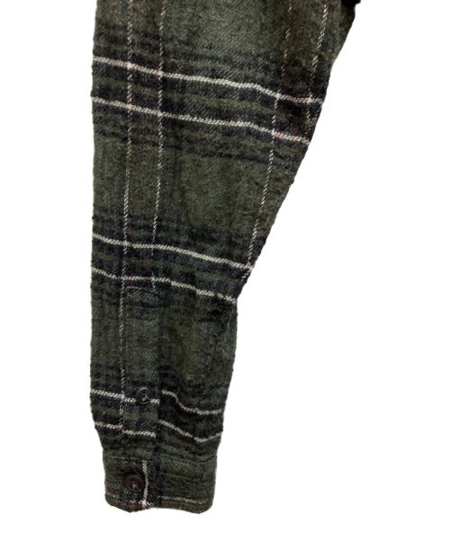DIESEL（ディーゼル）DIESEL (ディーゼル) バックテープデザインウールシャツ グリーン サイズ:XSの古着・服飾アイテム