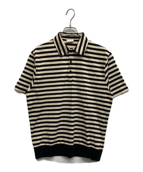 DRIES VAN NOTEN（ドリスヴァンノッテン）DRIES VAN NOTEN (ドリスヴァンノッテン) ボーダーポロシャツ ホワイト×ブラック サイズ:Mの古着・服飾アイテム