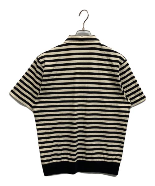DRIES VAN NOTEN（ドリスヴァンノッテン）DRIES VAN NOTEN (ドリスヴァンノッテン) ボーダーポロシャツ ホワイト×ブラック サイズ:Mの古着・服飾アイテム