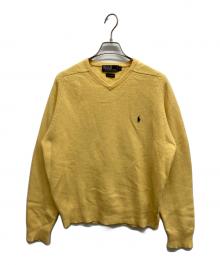 POLO RALPH LAUREN（ポロ・ラルフローレン）の古着「vネックウールニット」｜イエロー