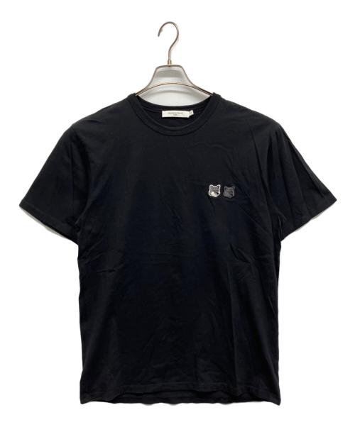 maison kitsune（メゾンキツネ）MAISON KITSUNE (メゾンキツネ) DOUBLE MONOCHROME FOX HEAD PATCH ブラック サイズ:Lの古着・服飾アイテム