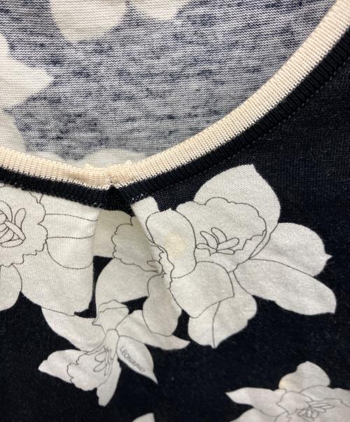 LEONARD FASHION（レオナールファッション）LEONARD FASHION (レオナールファッション) アンサンブル花柄ニットカーデ ブラック サイズ:Lの古着・服飾アイテム