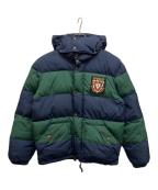 POLO RALPH LAURENポロ・ラルフローレン）の古着「ボーダーダウンジャケット」｜ネイビー×グリーン