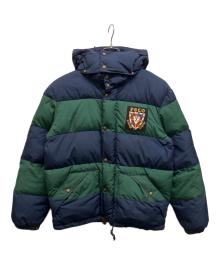 POLO RALPH LAUREN（ポロ・ラルフローレン）の古着「ボーダーダウンジャケット」｜ネイビー×グリーン