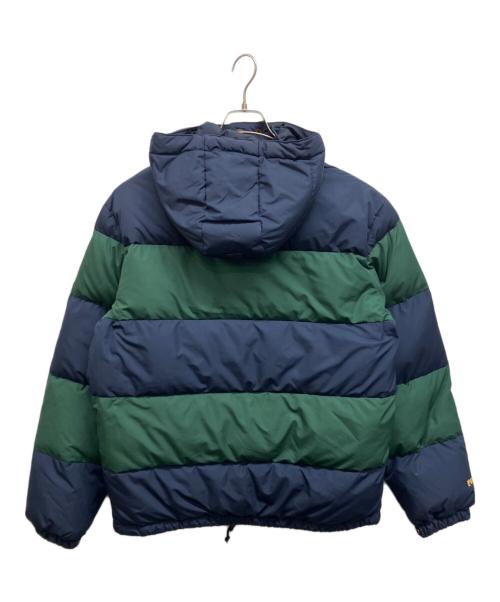POLO RALPH LAUREN（ポロ・ラルフローレン）POLO RALPH LAUREN (ポロ・ラルフローレン) ボーダーダウンジャケット ネイビー×グリーン サイズ:Mの古着・服飾アイテム