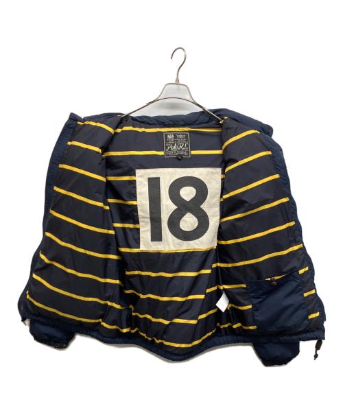POLO RALPH LAUREN（ポロ・ラルフローレン）POLO RALPH LAUREN (ポロ・ラルフローレン) ボーダーダウンジャケット ネイビー×グリーン サイズ:Mの古着・服飾アイテム