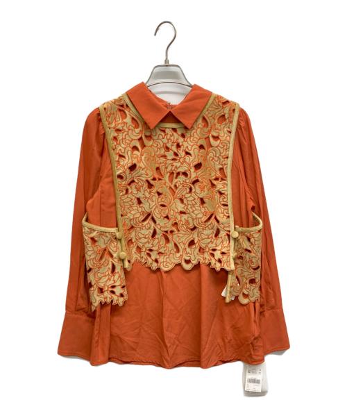 Ameri（アメリ）AMERI (アメリ) UNDRENEE VELOUR CUTWORK オレンジ サイズ:Freeの古着・服飾アイテム
