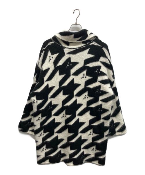 DIESEL（ディーゼル）DIESEL (ディーゼル) モヘア混ニットロングカーディガン ホワイト×ブラック サイズ:不明の古着・服飾アイテム