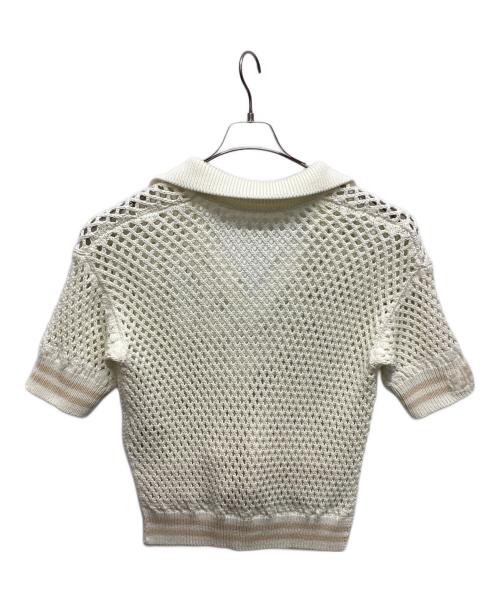 FENDI（フェンディ）FENDI (フェンディ) スキッパーニットポロシャツ ホワイト サイズ:42の古着・服飾アイテム