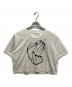 MM6 Maison Margiela（エムエムシックスメゾンマルジェラ）の古着「ハンドサイン プリント クロップド Tシャツ」｜ホワイト