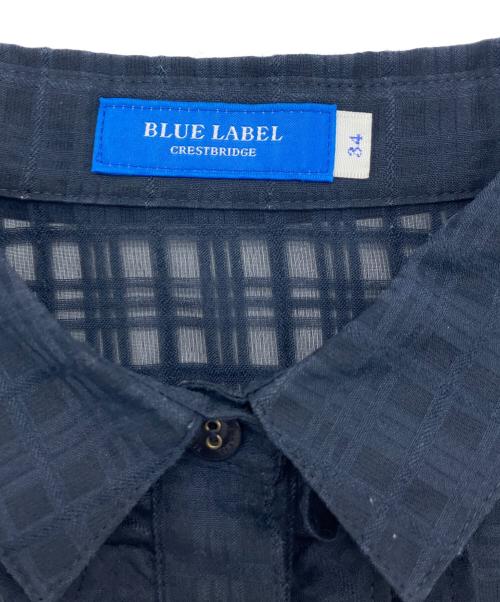 BLUE LABEL CRESTBRIDGE（ブルーレーベルクレストブリッジ）BLUE LABEL CRESTBRIDGE (ブルーレーベルクレストブリッジ) 半袖ワンピース ネイビー サイズ:34の古着・服飾アイテム