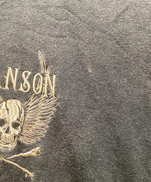 VANSON（バンソン）VANSON (バンソン) スカル刺繍パーカー ブラック サイズ:XLの古着・服飾アイテム