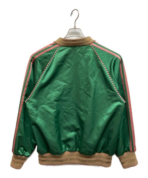 GUCCI（グッチ）GUCCI (グッチ) アングリーパンサーエンブロイダリージャケット グリーン サイズ:48の古着・服飾アイテム