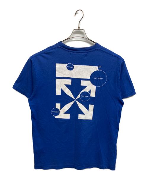 OFFWHITE（オフホワイト）OFFWHITE (オフホワイト) Cut Here Slim S/S Tee ブルー サイズ:XSの古着・服飾アイテム