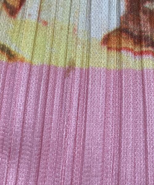PLEATS PLEASE（プリーツプリーズ）PLEATS PLEASE (プリーツプリーズ) パフェ柄ノースリーブプリーツカットソー ピンク サイズ:3の古着・服飾アイテム