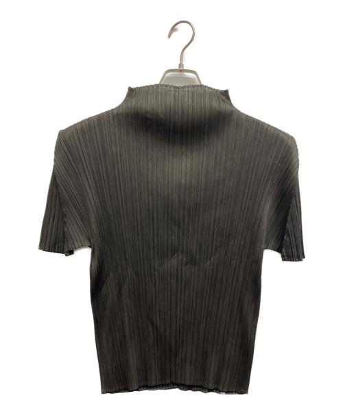 PLEATS PLEASE（プリーツプリーズ）PLEATS PLEASE (プリーツプリーズ) ショートスリーブハイネックプリーツカットソー ブラウン サイズ:4の古着・服飾アイテム