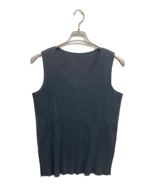 ISSEY MIYAKE（イッセイミヤケ）ISSEY MIYAKE (イッセイミヤケ) ノースリーブプリーツカットソー ブラック サイズ:Mの古着・服飾アイテム