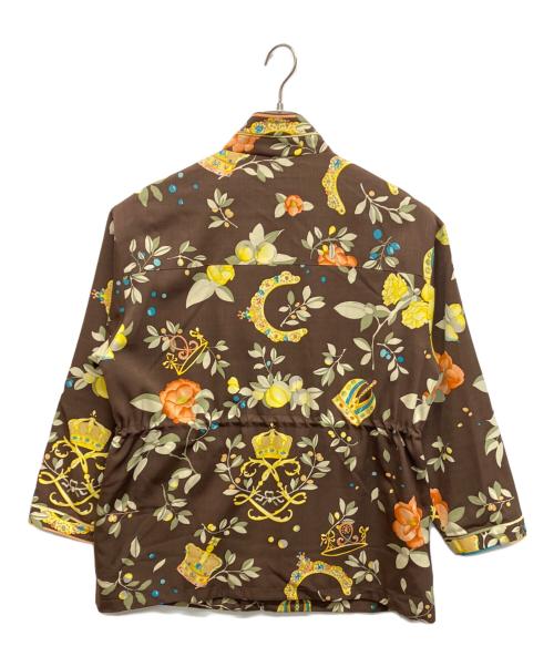 LEONARD SPORT（レオナール スポーツ）LEONARD SPORT (レオナール スポーツ) 花柄スタンドジャケット ブラウン サイズ:Freeの古着・服飾アイテム