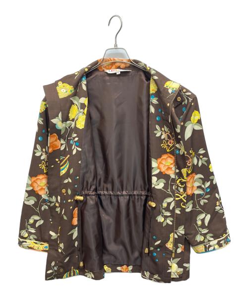 LEONARD SPORT（レオナール スポーツ）LEONARD SPORT (レオナール スポーツ) 花柄スタンドジャケット ブラウン サイズ:Freeの古着・服飾アイテム