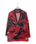 LEONARD FASHION（レオナールファッション）の古着「花柄ノーカラージャケット」｜レッド×ブラック