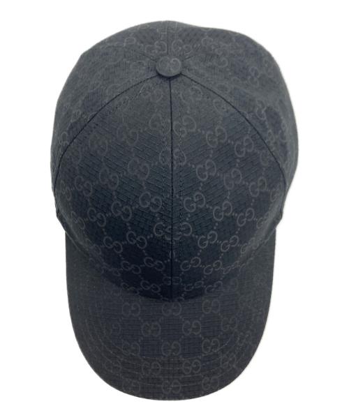 GUCCI（グッチ）GUCCI (グッチ) GG リップストップ ベースボールキャップ ブラック サイズ:XL　60cmの古着・服飾アイテム