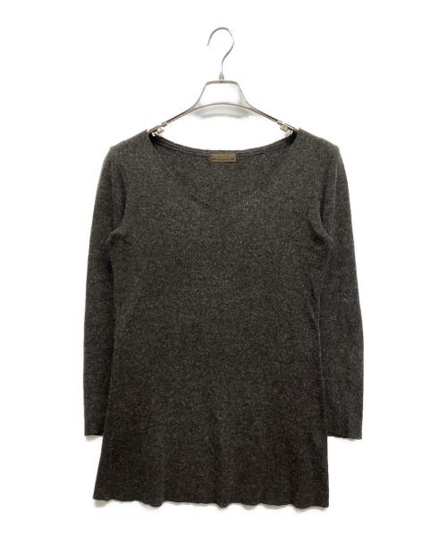 goa（ゴア）goa (ゴア) アンゴラ混vネックニット ブラウン サイズ:Freeの古着・服飾アイテム