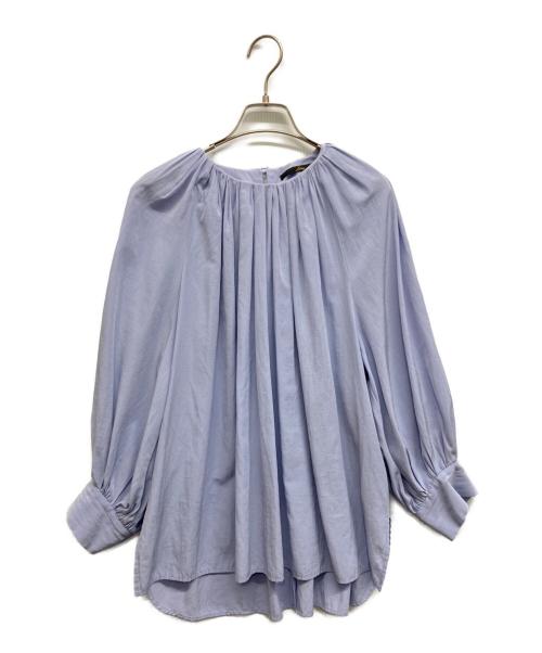 Liesse（リエス）Liesse (リエス) ギャザーオーバーブラウス ブルー サイズ:Freeの古着・服飾アイテム